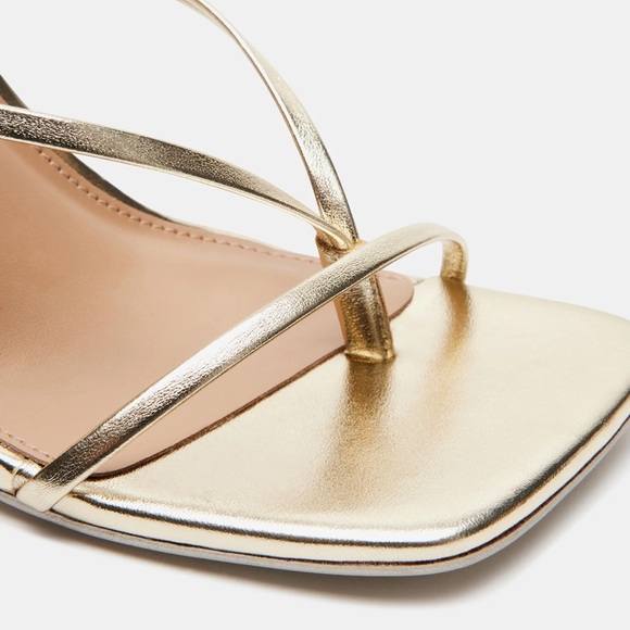 Steve Madden Gold Strappy Heels - Picture 5 of 6